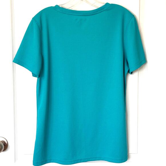 Reel Legends Freeline Wms L Turquoise Outdoor SS Textured Knit Shirt Fishing - Picture 2 of 5